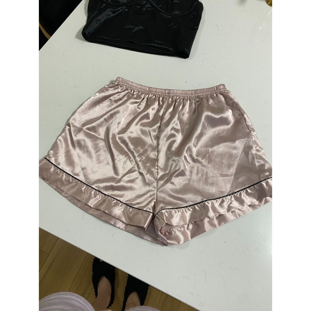Satin Pajama Shorts for Women – Size S – Pink Shorts